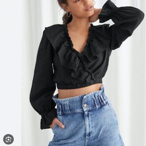 NEW!! & Other Stories Ruffle Neck Wrap Blouse Size US 12